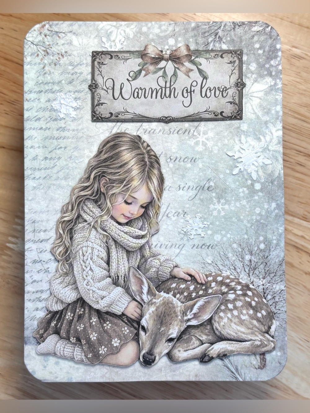 Handmade Rice Paper Christmas Greeting Card